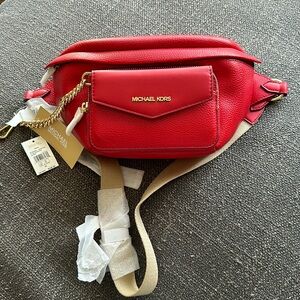 Maisie Gorgeous sold out Red Michael Kors cross body bag. New with tags.